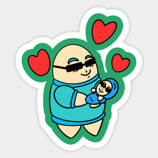 Fathers love - black spectacle color Sticker